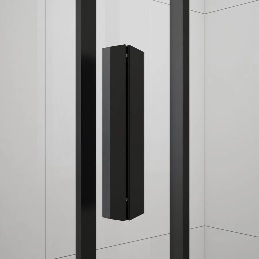 Polysan Easy Black vierkante douchecabine 90x90cm zwart mat