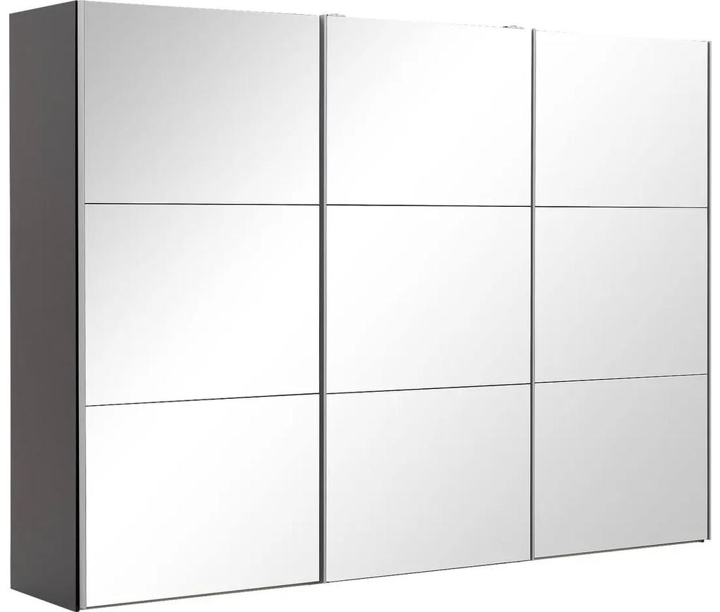 Goossens Kledingkast Easy Storage Sdk, 300 cm breed, 220 cm hoog, 3x 3 paneel spiegel schuifdeuren