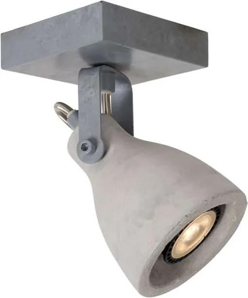 Lucide plafondspot Concri 1 LED - grijs - Ø9 cm - Leen Bakker