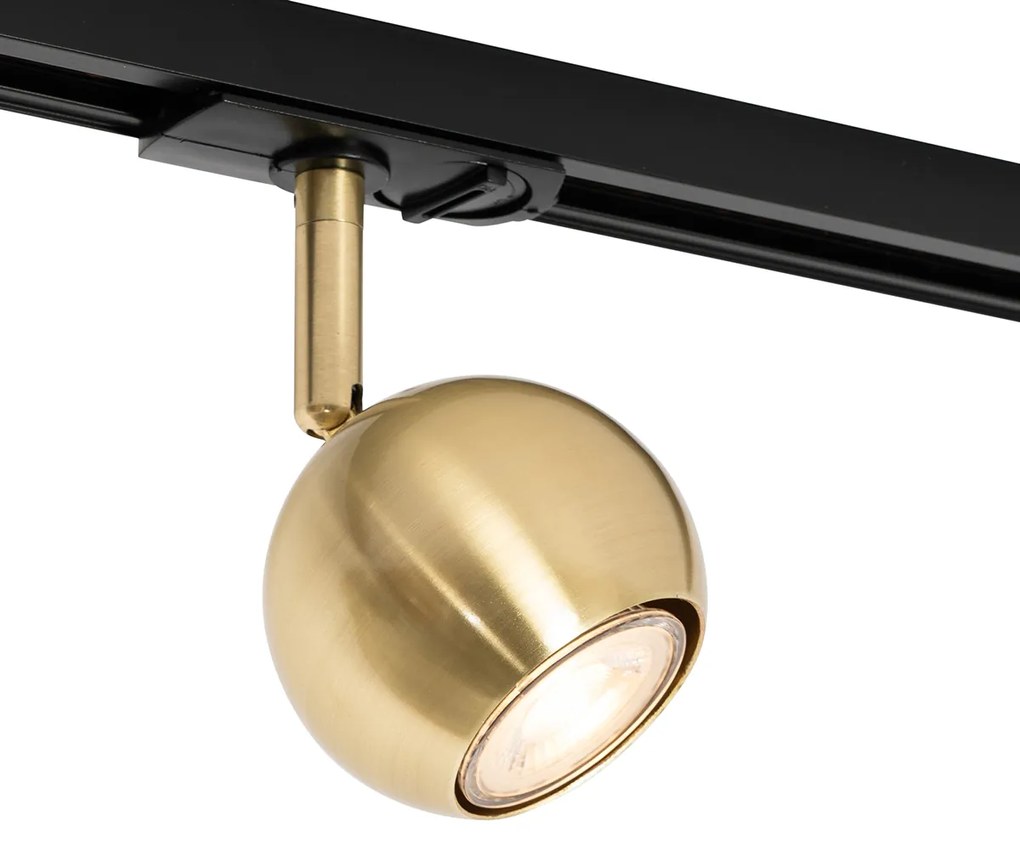 Modern railsysteem met 3 Spot / Opbouwspot / Plafondspots goud 1-fase - Iconic Gissi Modern GU10 Binnenverlichting Lamp