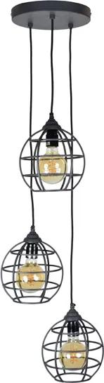 Hanglamp Globe 3-lichts - Ø19 - Vintage Zwart - Urban Interiors - Metaal - Urban Interiors