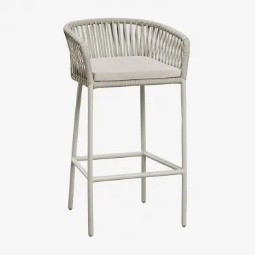 Set Van 2 Hoge Krukken Met Armleuningen In Gevlochten Touw Arhiza Groen – Khaki & ↑75 Cm - Sklum