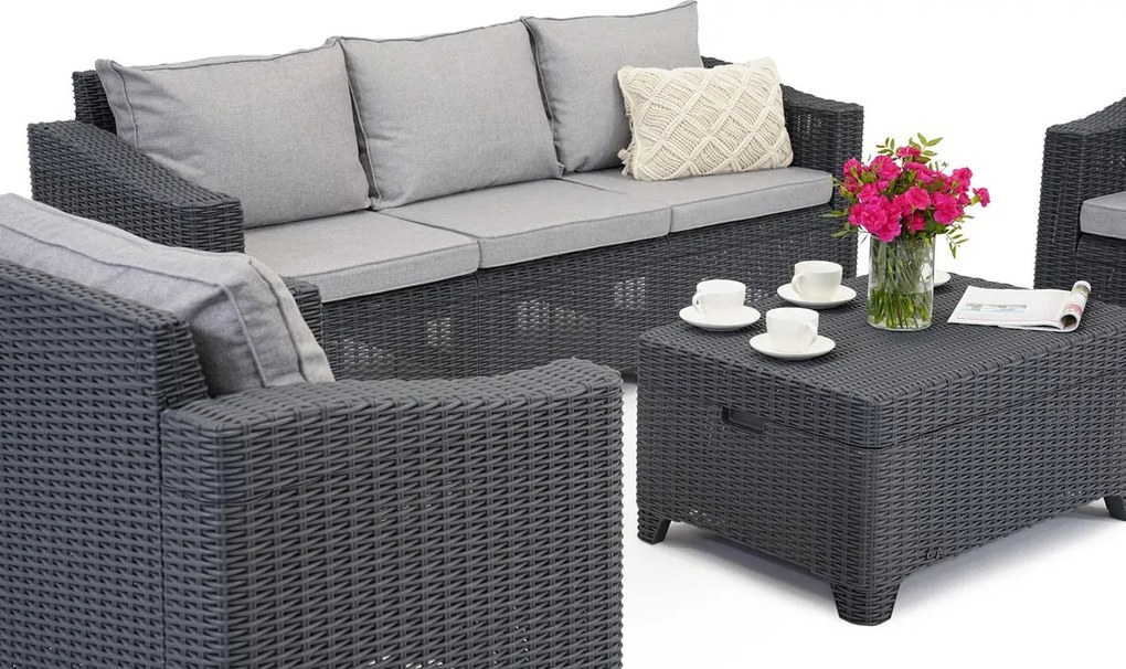 Garden Point tuinmeubelen met grote bank Denali Coffee 5 antraciet