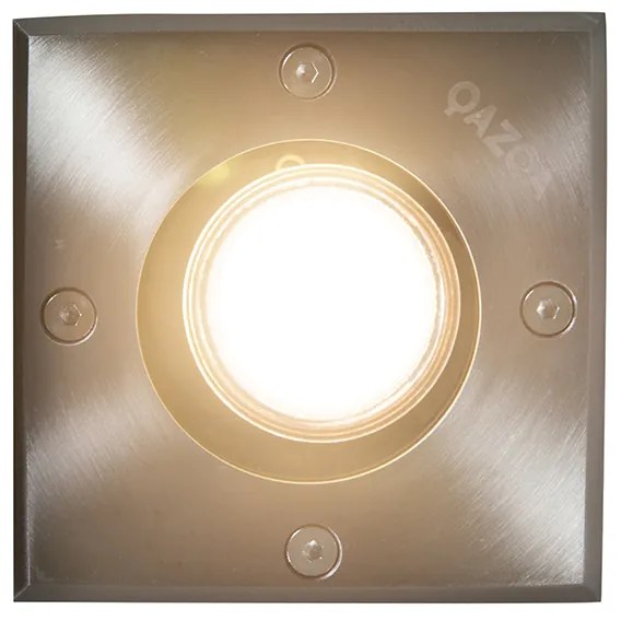 Buitenlamp Set van 5 Grondspots staal IP65 - Basic Square Modern GU10 IP65 Buitenverlichting vierkant