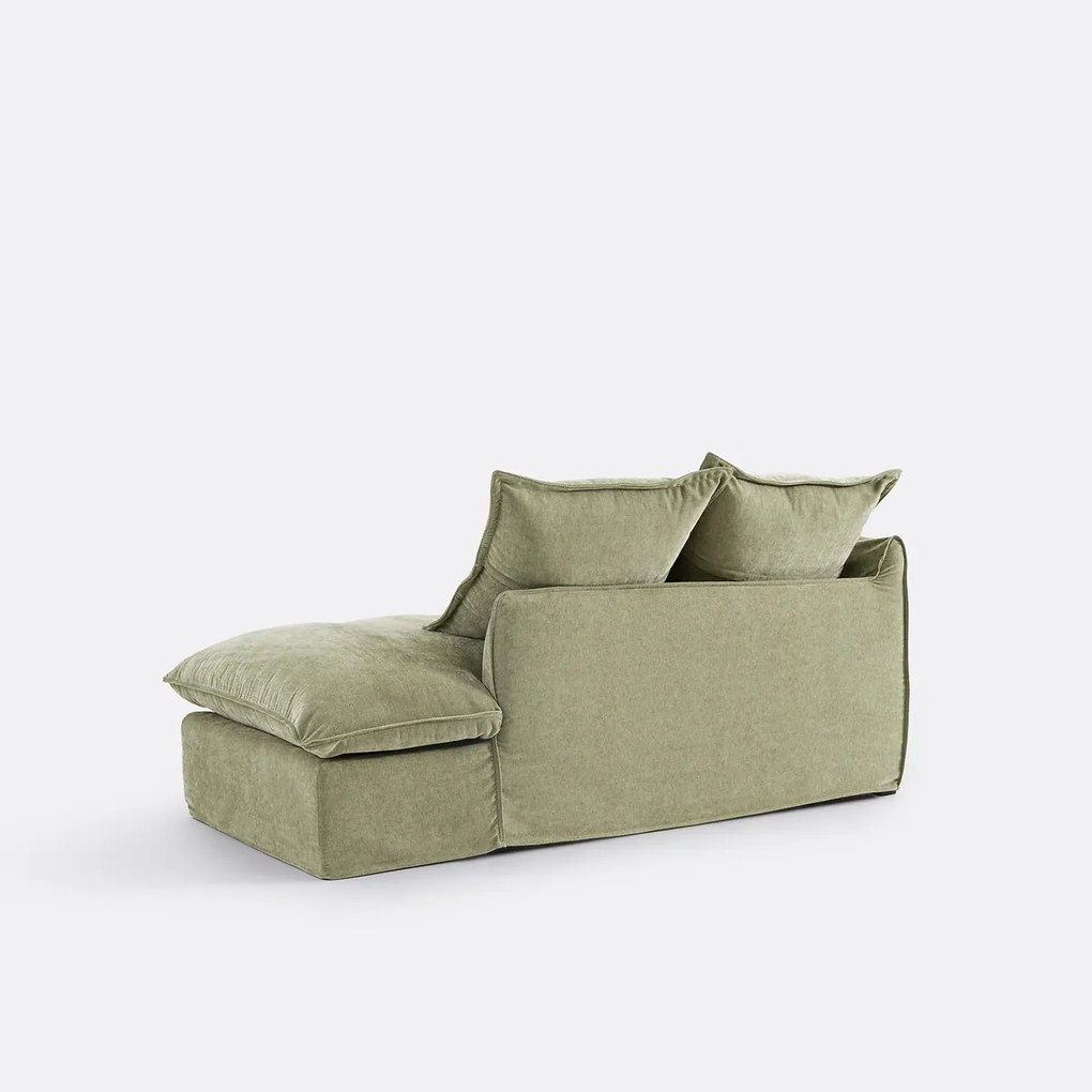 Longchair rechts, afneembare hoes, in gemêleerd polyester, ODNA