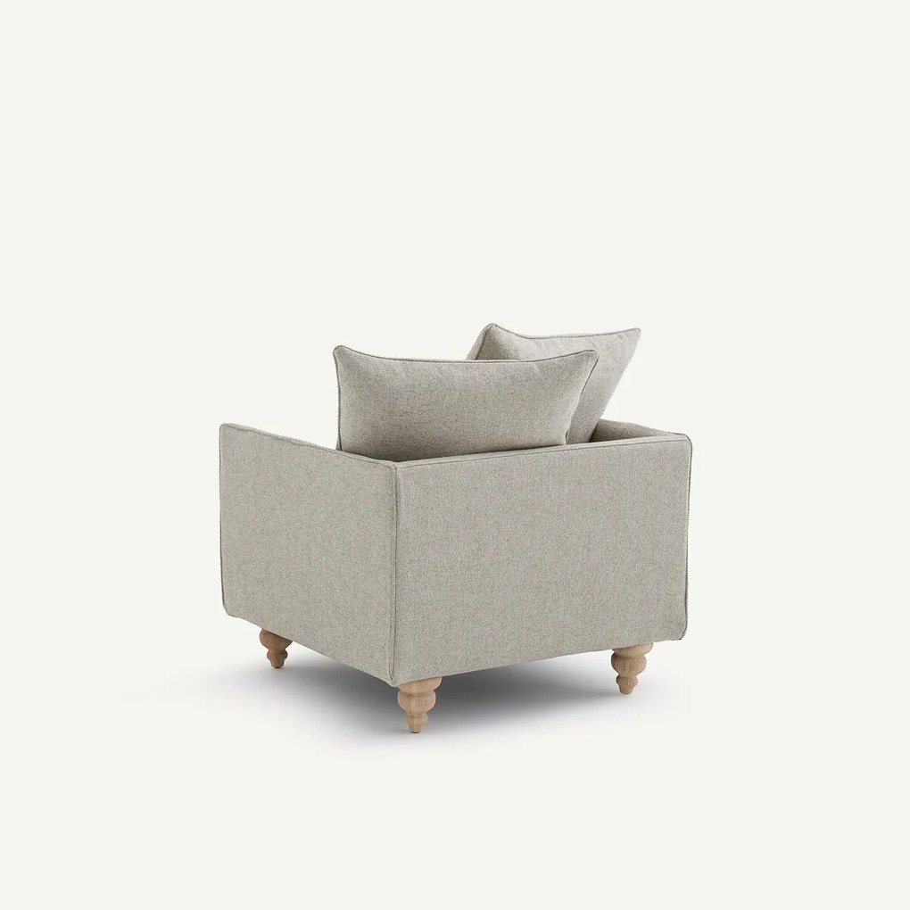 Fauteuil in structuurviscose en linnen, LAZARE