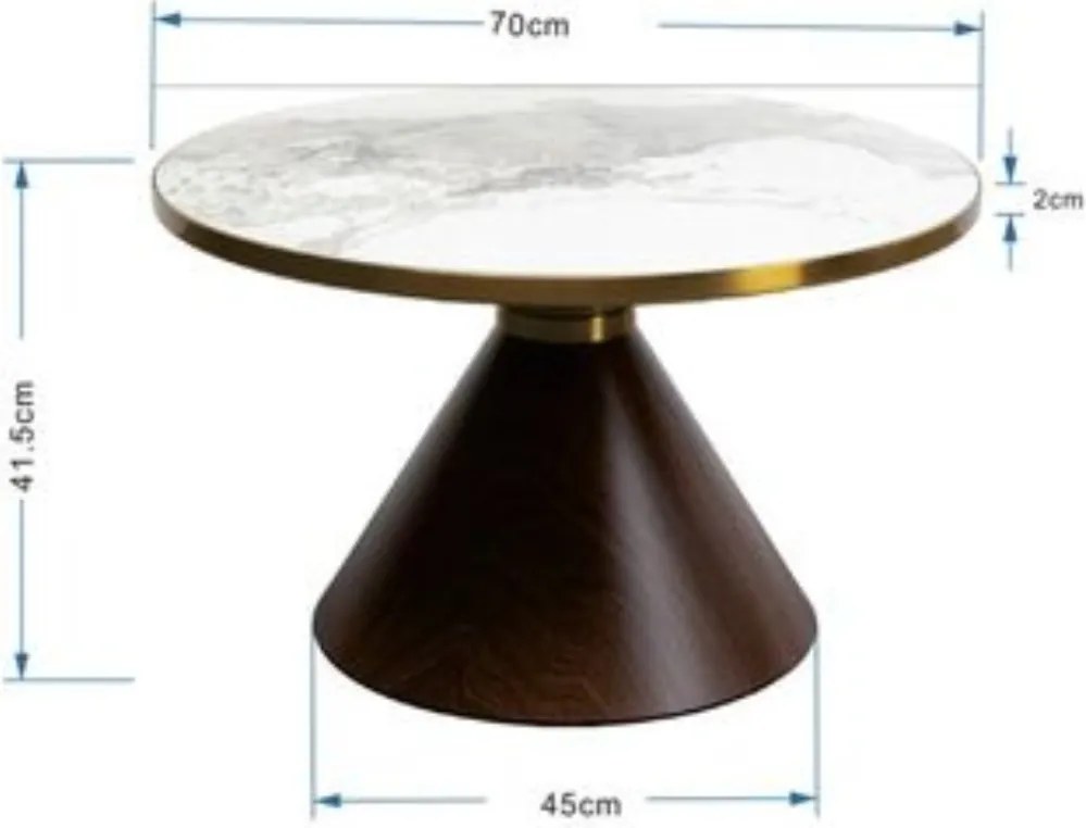 Ronde Salontafel Marmer - 70 X 70cm.