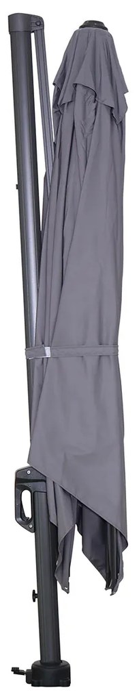 Garden Impressions Hawaii zweefparasol 300x300 cm - frame carbon black - doek licht grijs