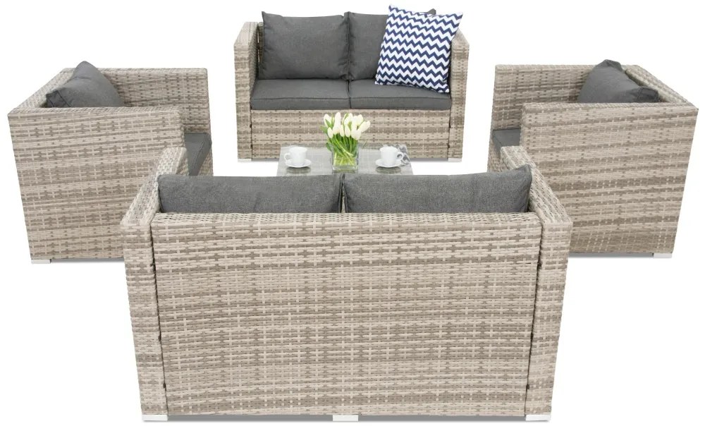 Technorattan tuinset Roma Coffee 6 Garden Point grijs