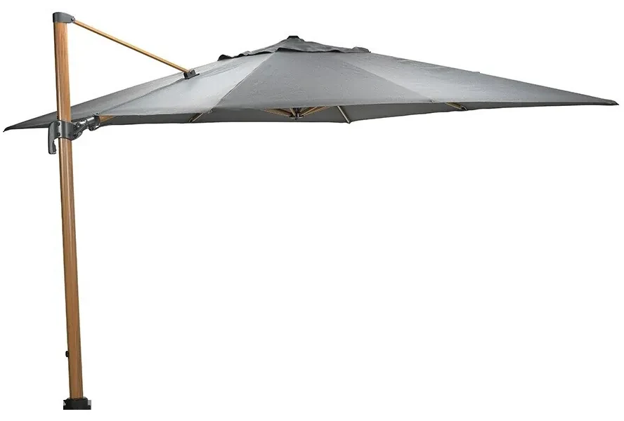 Garden Impressions Hawaii Big Pole zweefparasol 350x350 cm - frame teak look - doek donker grijs