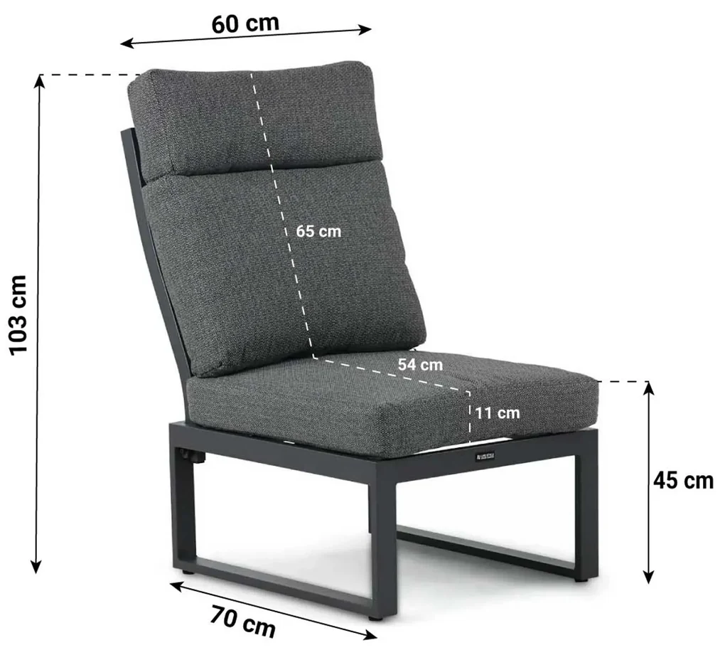 Hoek loungeset 6 personen Aluminium Grijs  Lifestyle Garden Furniture Marseille