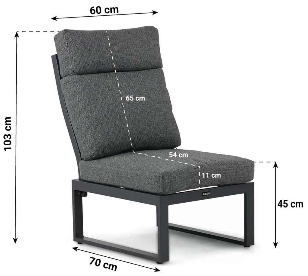 Hoek loungeset 6 personen Aluminium/teak Grijs Lifestyle Garden Furniture Marseille