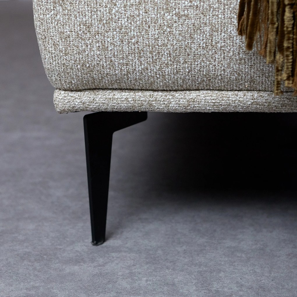 Moderne Hoekbank Beige Ottomane Links