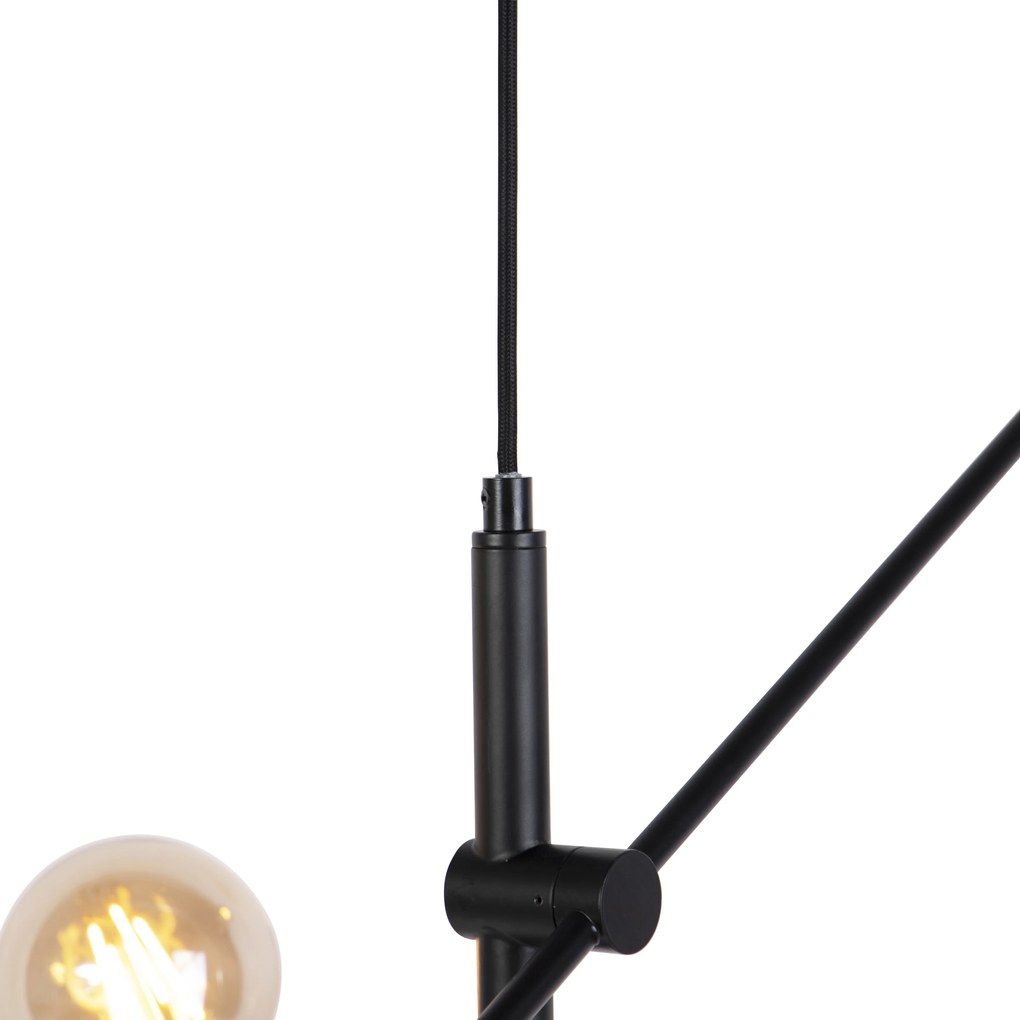 Industriële hanglamp zwart en goud 78 cm 6-lichts - Sydney Industriele / Industrie / Industrial E27 Binnenverlichting Lamp
