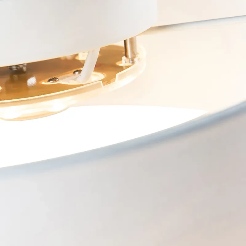 Stoffen Plafondlamp wit 30 cm incl. LED - Drum LED Modern rond Binnenverlichting Lamp