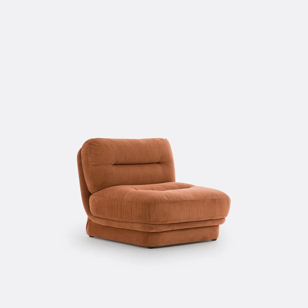 Fauteuil, ribfluweel, 2-zits, voor modulaire bank, JONAS
