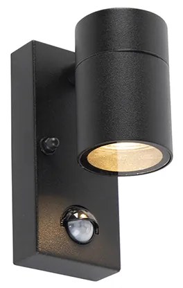 Buitenwandlamp zwart met bewegingssensor IP44 - Solo