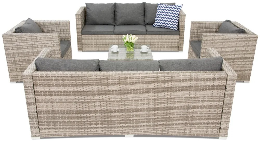 Roma Coffee 8 Tuinpunt grijs technorattan tuinmeubelen