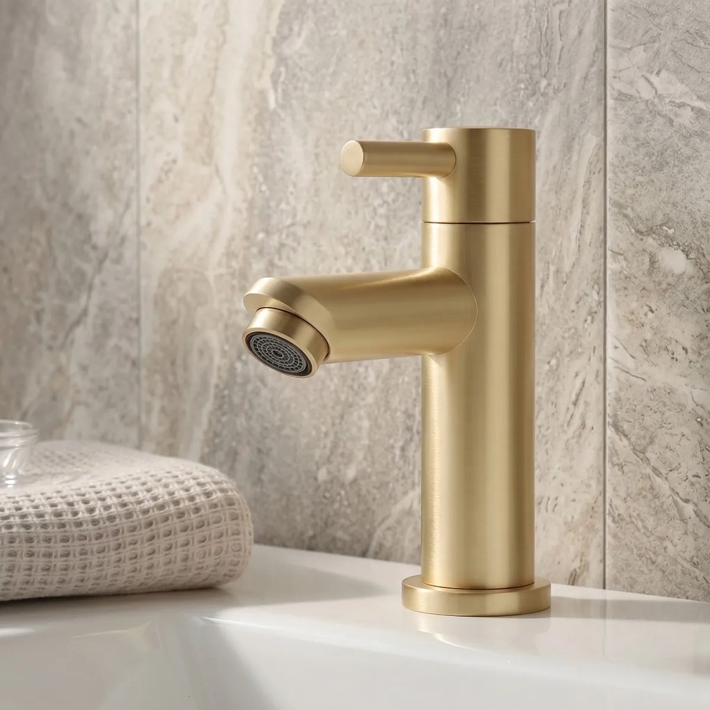 Saniclear Brass fonteinkraan messing geborsteld - goud mat