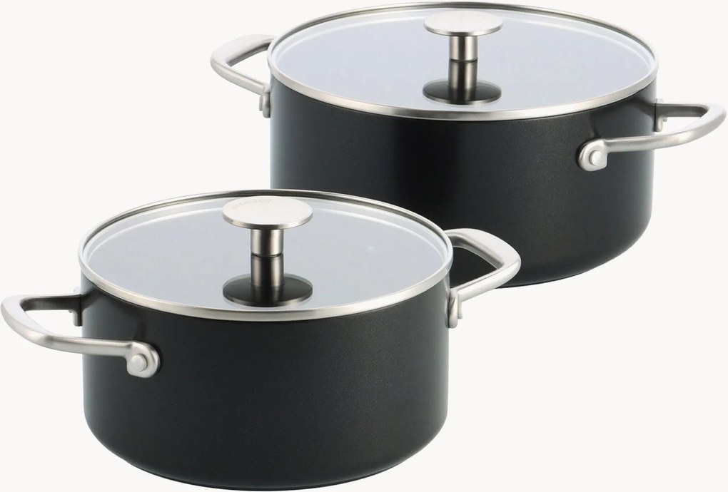 Kookpannen Advanced van geforceerd aluminium met deksels, 4-delig