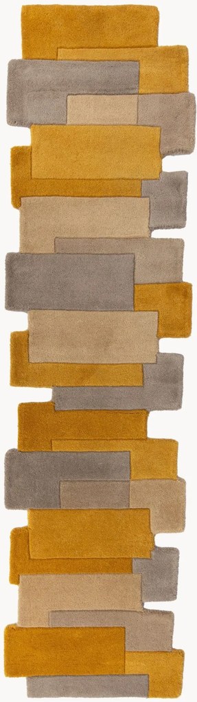 Handgetufte laagpolige wollen loper Collage