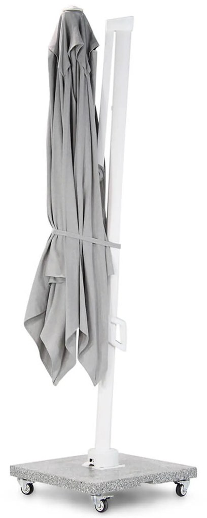 Santika Furniture Santika Belize Deluxe Parasol X White Frame/ Grey Fabric (excl.voet) Aluminium Grijs