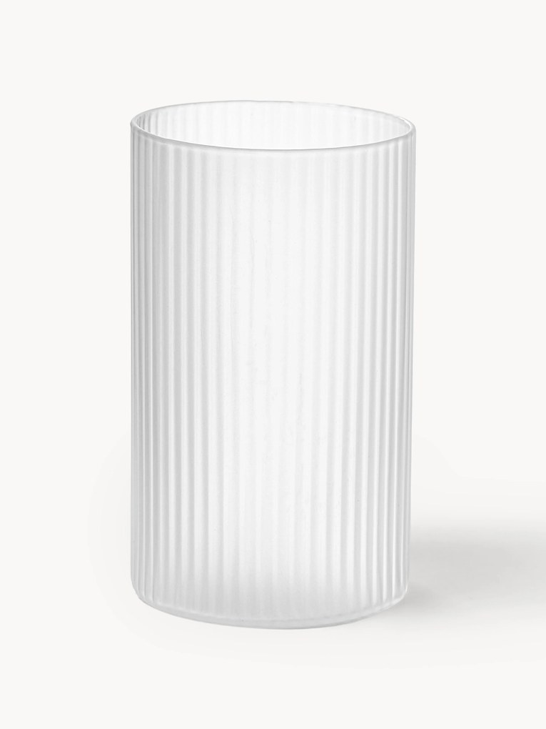 Mondgeblazen kleine longdrinkglazen Ripple met groefreliëf, 4-delig