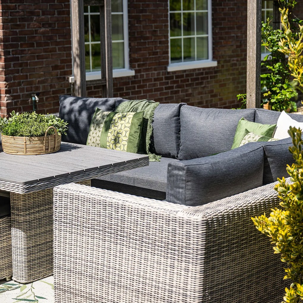 Garden Impressions Tennessee lounge dining set rechts 5-delig vintage willow - texfiber