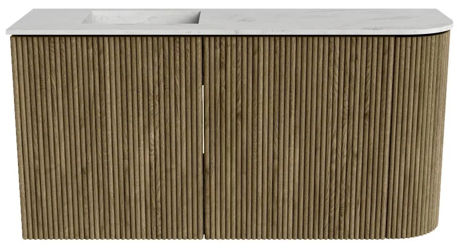 Mondiaz Joya DLux 80cm toiletmeubel ronding rechts dusk met wastafel faye links 1 kraangat opalo
