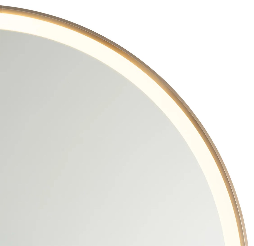 Badkamerspiegel rosé goud 70 cm incl. LED 3-staps dimbaar met touch rond - Miral Modern IP44 Lamp