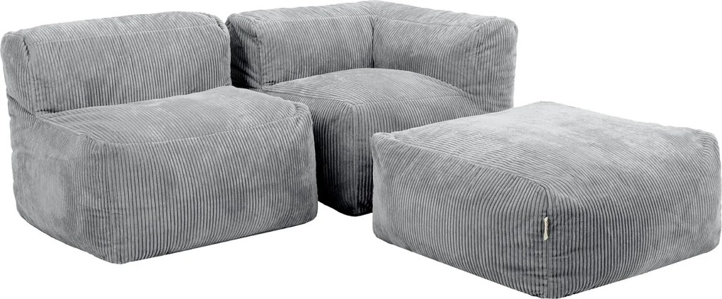 Zen Modulaire Zitzak Corduroy - 3-delig - Lichtgrijs