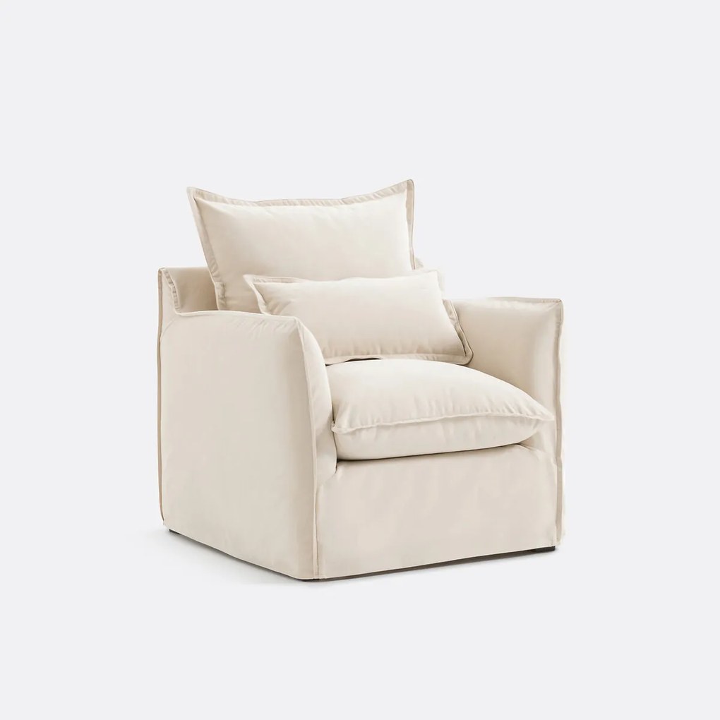 Fauteuil, afneembare hoes, fluweel, ODNA