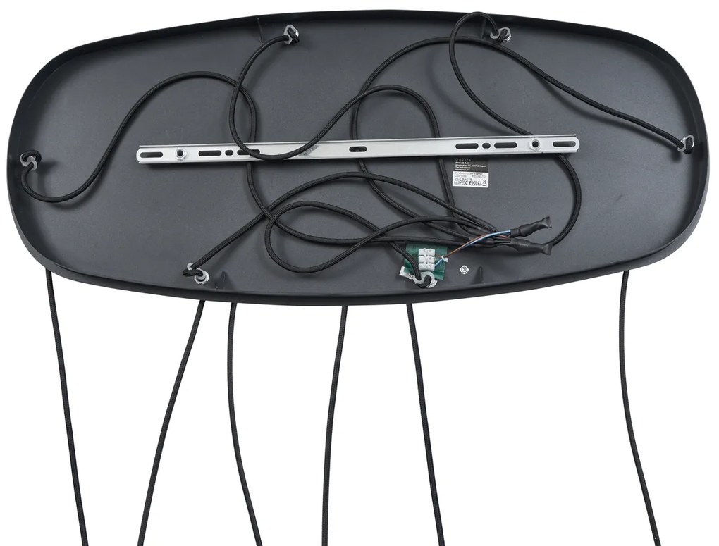 Moderne hanglamp zwart 6-lichts - Biles