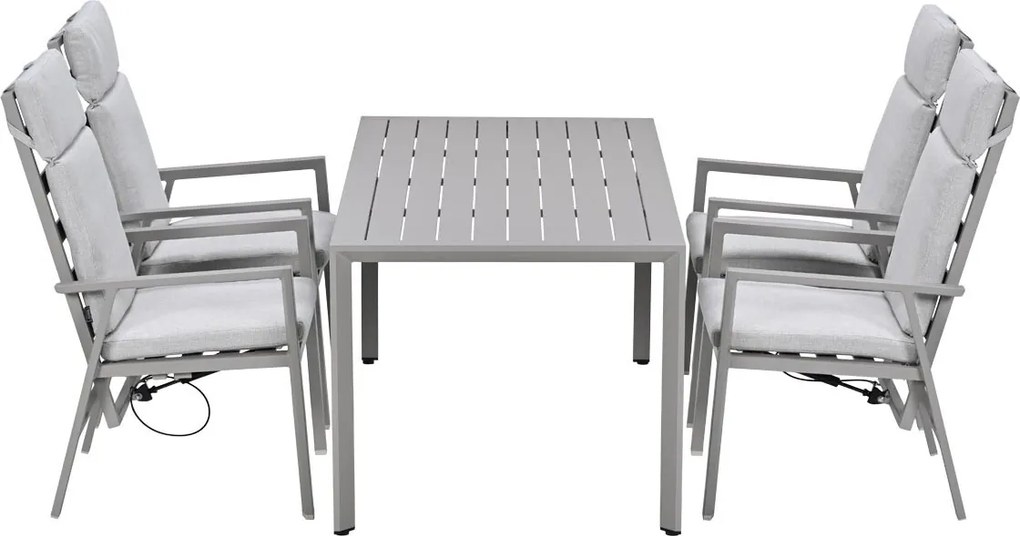 Garden Impressions Kasper tuinset 5-delig - tuintafel 160x84 cm taupe