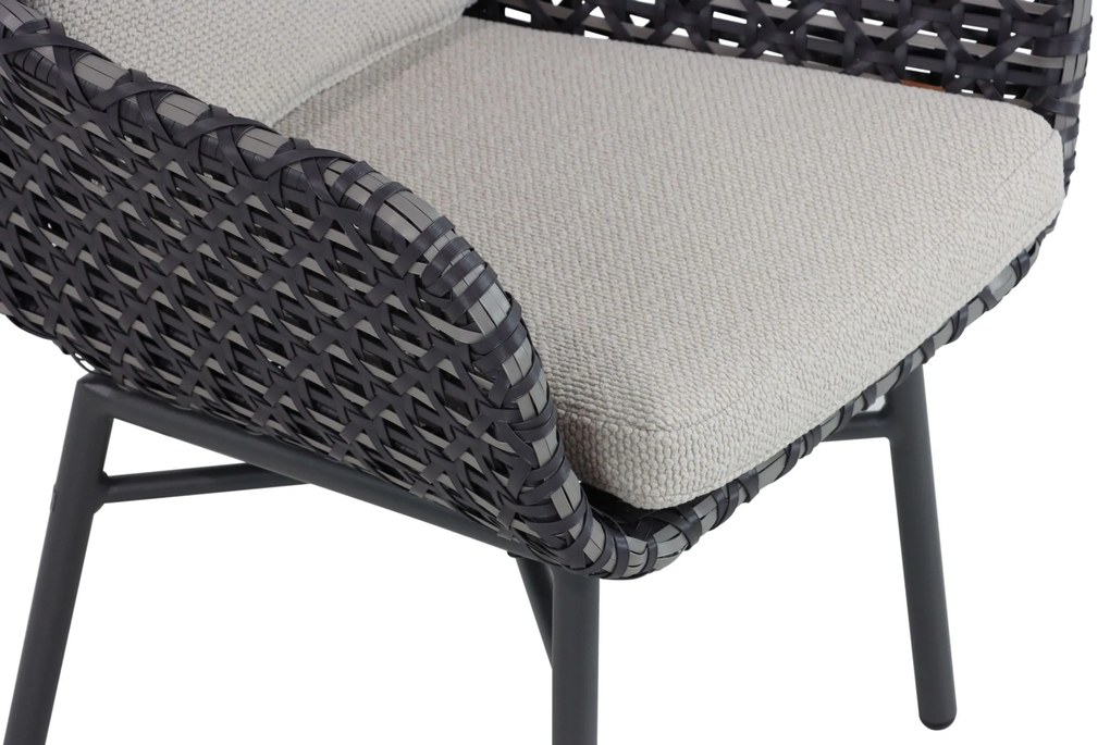 Tuinstoel Aluminium/wicker Grijs-antraciet Santika Yovan