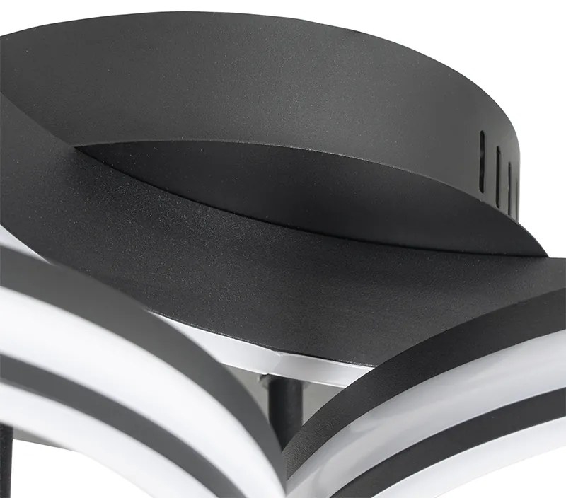 Plafondlamp zwart incl. LED 3-staps dimbaar 3-lichts - Navara