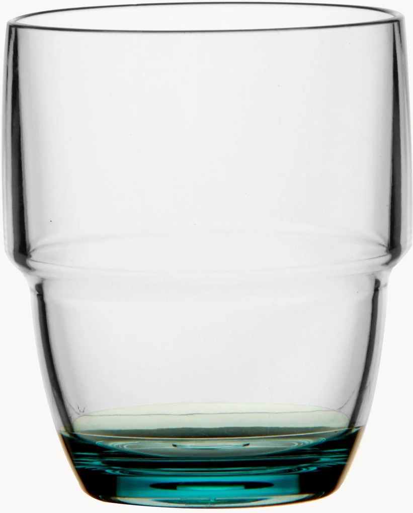 Party Turquoise stapelbare kleine glazen Antislip Ecozen, 6-delig