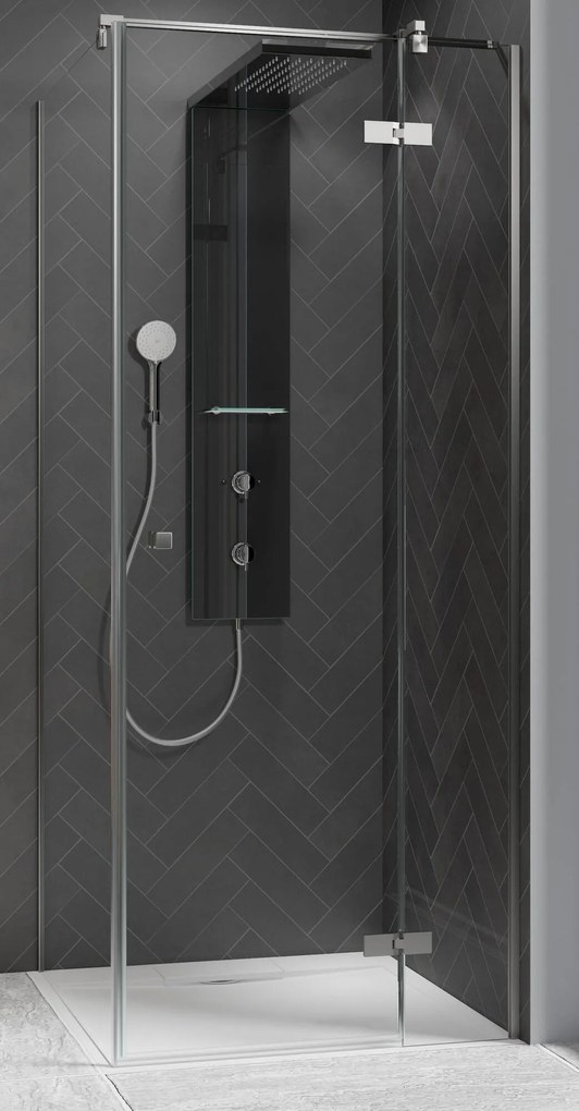 Ben Vivid draaideur voor zijwand rechts incl. antikalk 90x200cm geborsteld nikkel