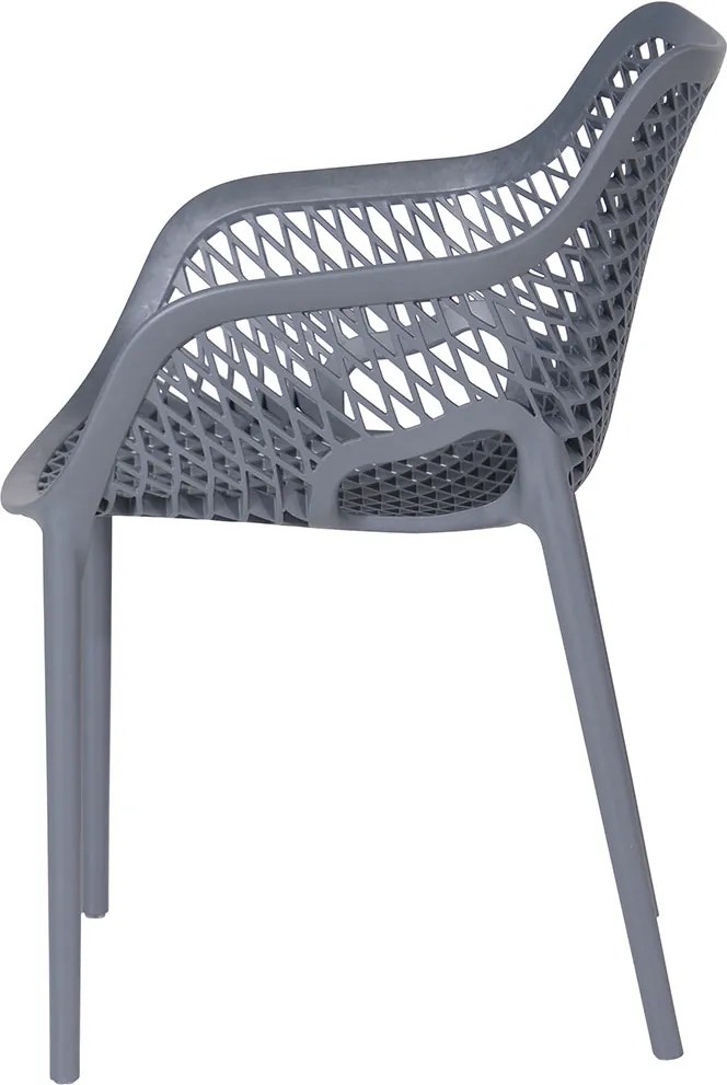 Garden Impressions Air XL kunststof tuinstoel - donker grijs - 4 stuks