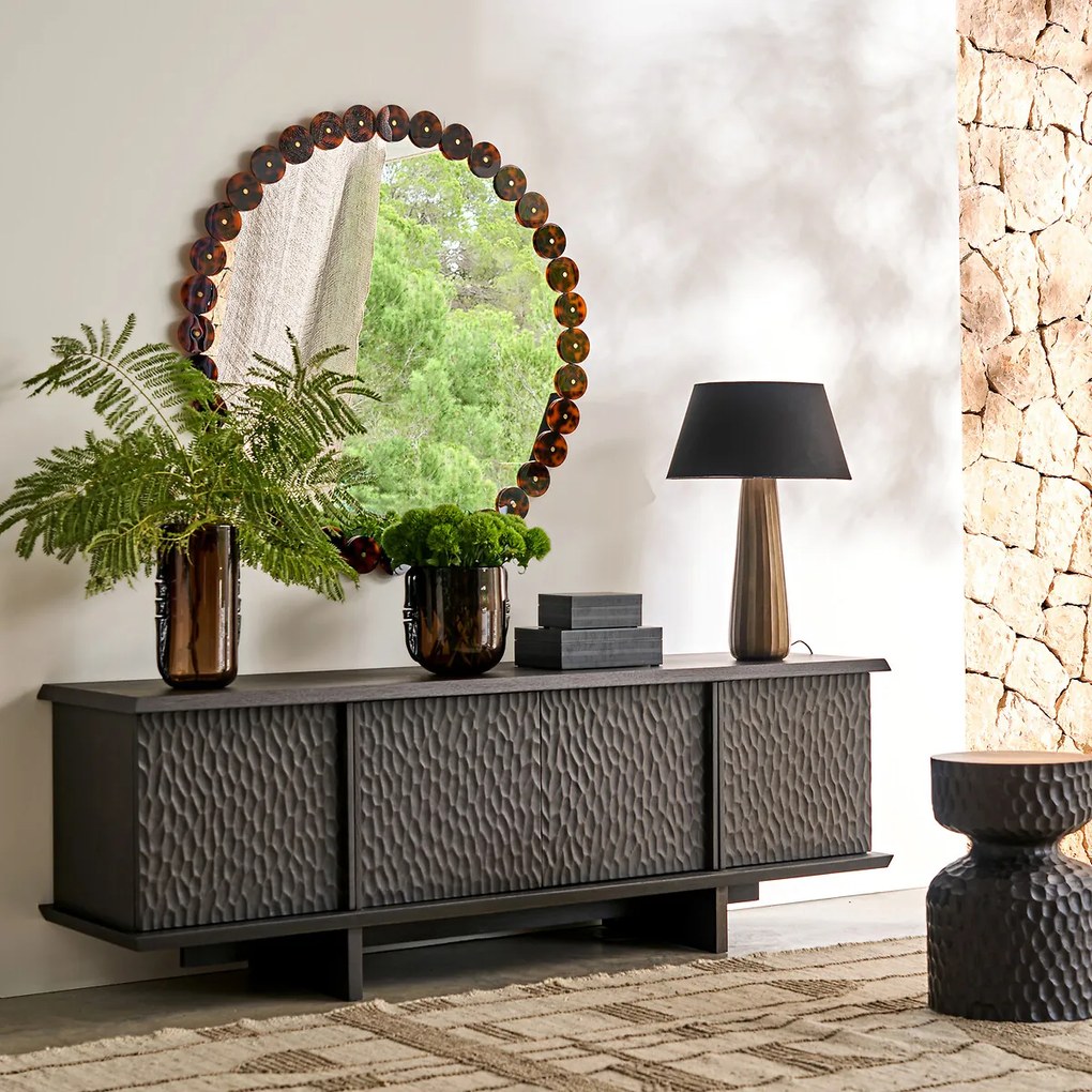 Ronde spiegel van hars diameter 100 cm, Kioo
