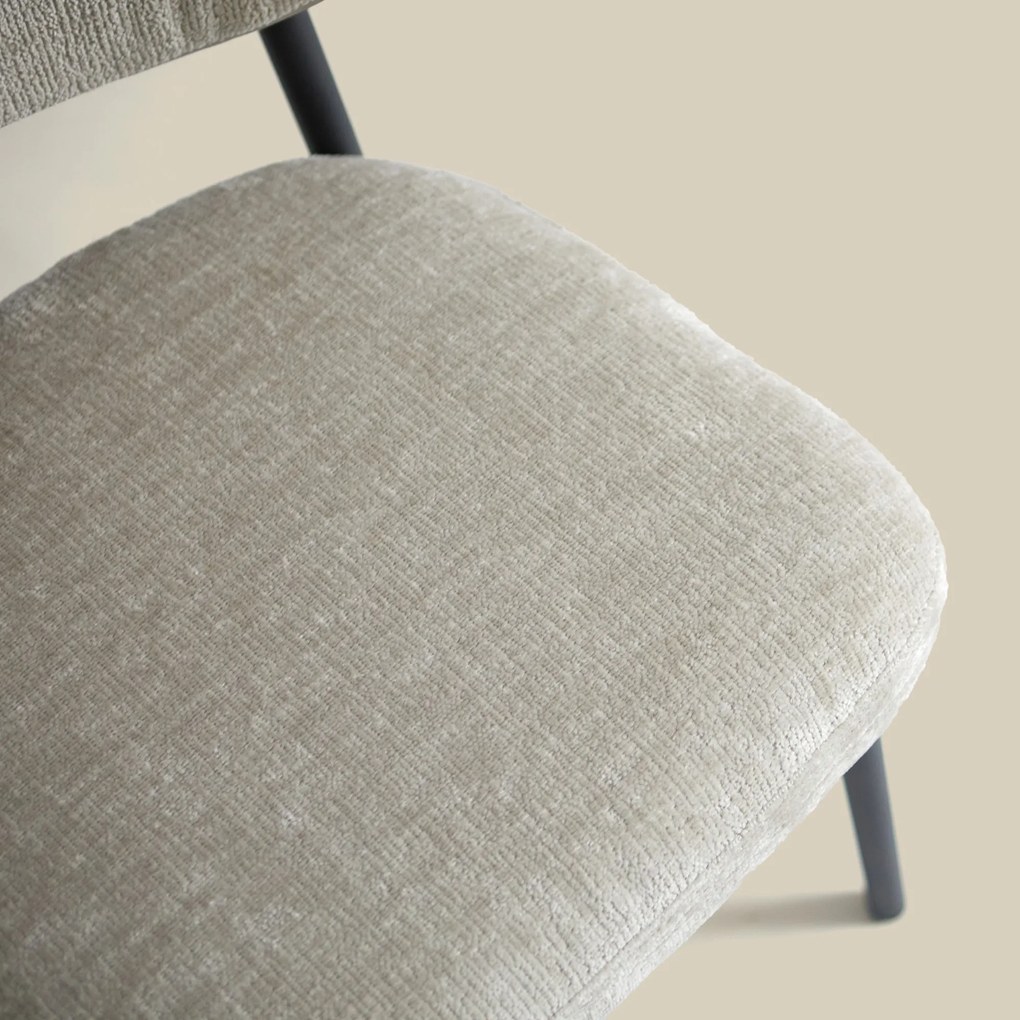 Moderne Eetkamerstoel Beige Stof