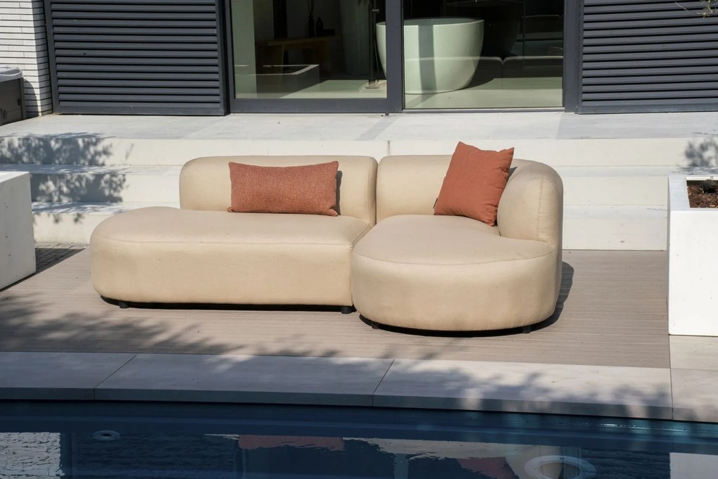 Flow Plush loungebank Heather chalk All Weather loungeset Beige Sunbrella Chaise loungeLoungebank Chaise longue loungeset outdoor textiel -