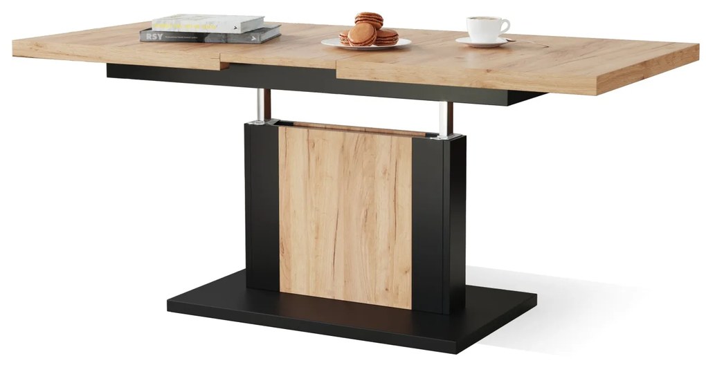 ORION gouden eiken / zwart, salontafel
