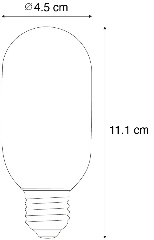 Set van 5 E27 dimbare LED goud T45 4W 300 lm 2200K