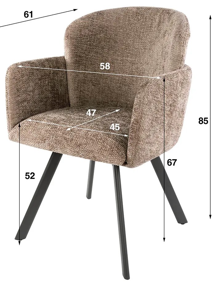 Draaibare Eetkamerstoel Mocca
