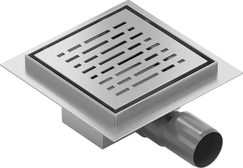 Mexen Flat-Q M01 vierkante vloeruitlaat 12 x 12 cm, inox - 1010312