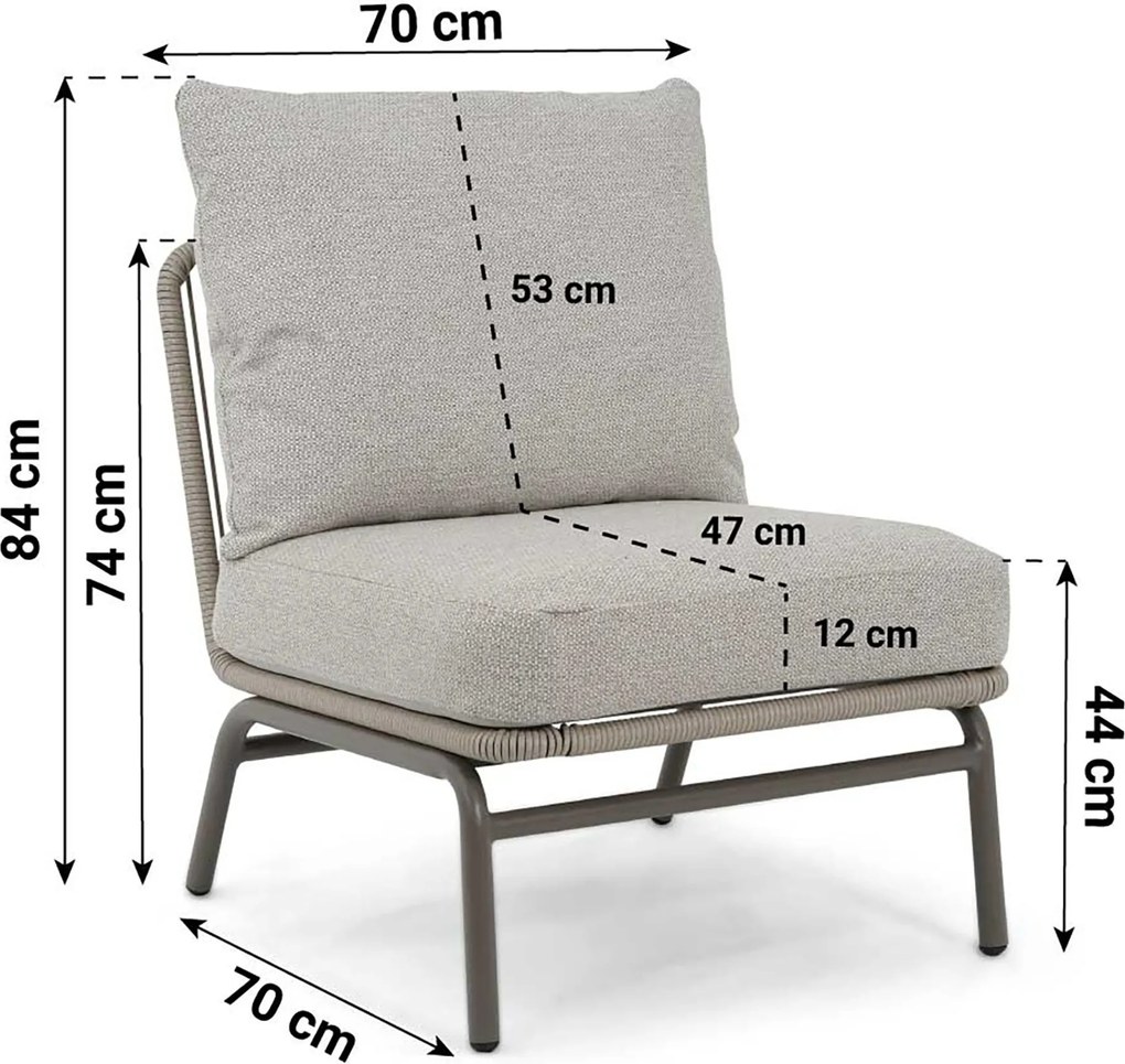 Hoek loungeset 6 personen Rope Taupe  Coco Livo