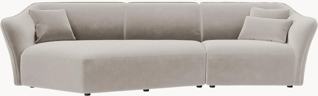 Modulaire fluwelen hoekbank Flora (5-zits)