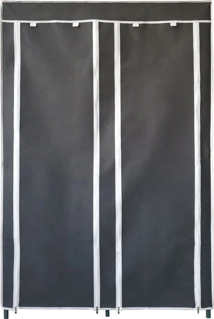 Practo Home kledingkast alu dubbel grijs - Kledingrekken en -kasten - 48x109x163cm - dubbel