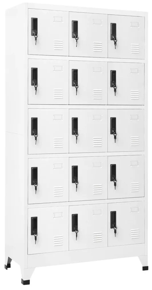 vidaXL Lockerkast 90x40x180 cm staal wit